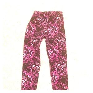 Music Note Stretchy Leggings - Purple